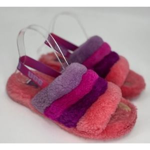 Ugg Girls 6 Slingback Slippers Multicolor Open Toe Youth Little Kids pink purple